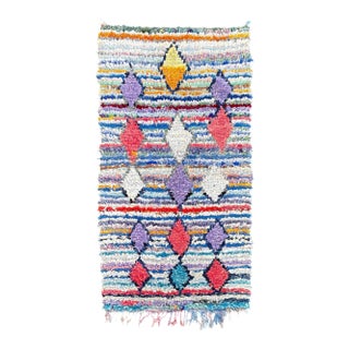 Vintage Moroccan Boucherouite Rug – Handwoven Berber Textile For Sale