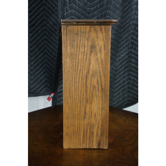 Wood Antique Arts & Crafts Craftsman Oak Mirrored Apothecary Medicine Cabinet 18" For Sale - Image 7 of 10