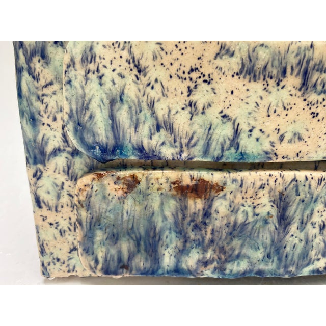 Hand-Built Glazed Ceramic Jewelry Box With Drawers, Florida Artist Rexx Fischer For Sale - Image 9 of 10