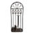 Rustic Farmhouse Fireplace Tool Set 4 Piece Black Hearth Stand For Sale