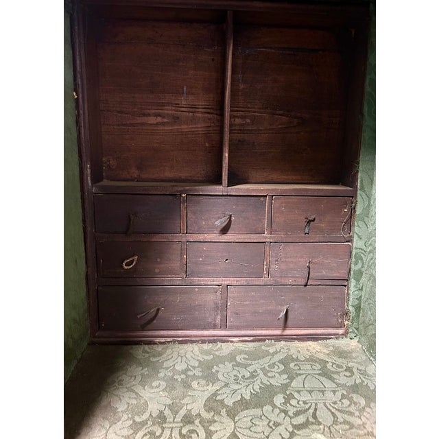 18th Century German Baroque Walnut Veneer & Marquetry Bureau Cabinet For Sale - Image 9 of 12