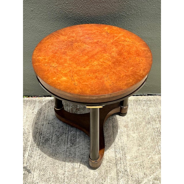Vintage Richel Muebles Neoclassical Burl Side Table For Sale In West Palm - Image 6 of 12