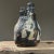 Postmodern Vintage Abstract Expressionist Figurative Stoneware Vase For Sale - Image 3 of 11