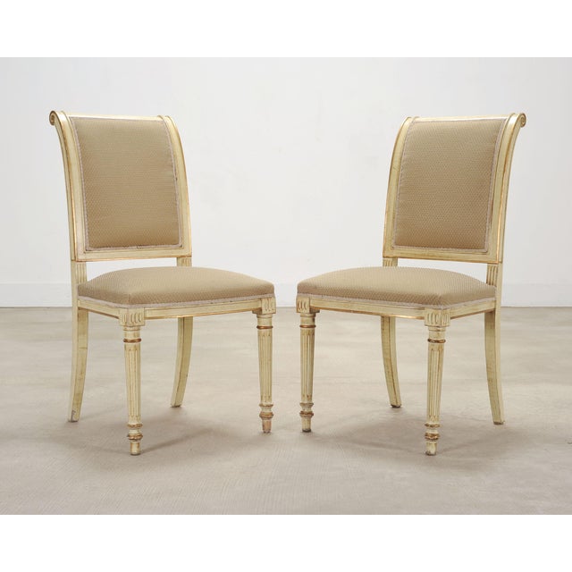 Set of Eight French Louis XVI Style Painted Dining Chairs For Sale In Sacramento - Image 6 of 18