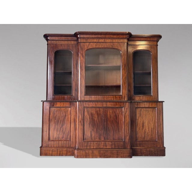 Antique Victorian Mahogany Three-Door Bookcase, 1880 For Sale - Image 10 of 10