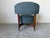 Wood 1960s Mid-Century Modern Floating Barrel Lounge Chair in Teal Upholstery With Walnut Frame & Brass Sabots For Sale - Image 7 of 12