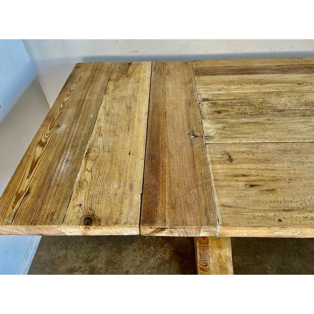 Early 20th C. Tuscan Style Pine Dining Table W/ Leaves For Sale - Image 4 of 12