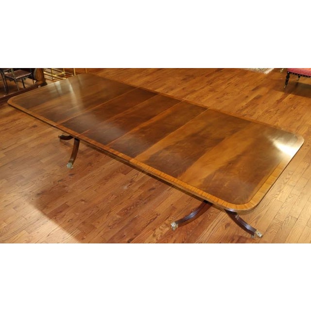 1980s Kittinger Flame Mahogany Regency Style Conference Dining Table For Sale In New York - Image 6 of 17