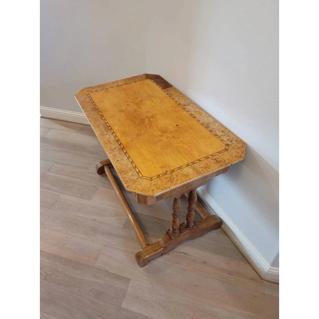 19th Century 19th Century Continental Biedermeier Period Figured Maple Table For Sale - Image 5 of 13