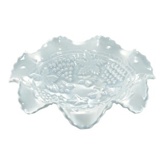 Ice Blue & White Grape Motif Bowl For Sale