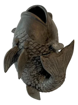Bronze Sculpture of a Koi Fish Sculpture Vase