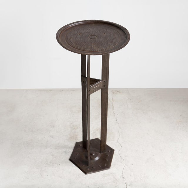 ANTIQUE SIDE/WINE TABLE OR STAND Designed and made by Hugo Berger, casting an extremely stylish, simple silhouette that...