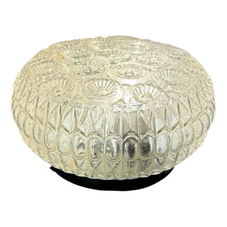 Mid-Century Modern Ceiling Lamp in Pressed Glass For Sale