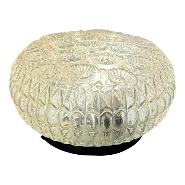 Mid-Century Modern Ceiling Lamp in Pressed Glass For Sale