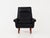 Wood Danish Black Leather Armchair, 1970s For Sale - Image 7 of 18