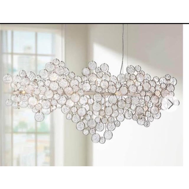 Metal Eurofase Trento 55” Champagne Silver 15-Light Oval Chandelier For Sale - Image 7 of 10