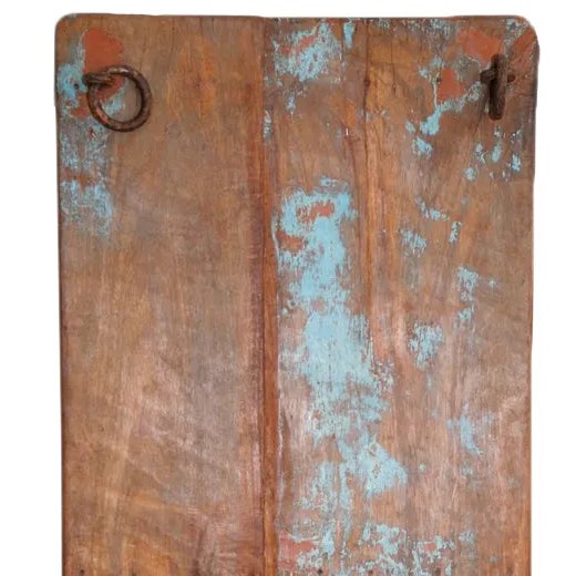 Vintage teak and iron swing plank. This is a unique piece to display as a wall object or turn into a swing or table top.