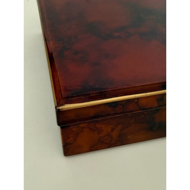 Mid 20th Century Vintage Tortoise Shell Otagiri Covered Box For Sale - Image 5 of 7