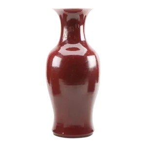Large Antique 19th Century Chinese Monochrome Sang de Boeuf Oxblood Porcelain Vase
