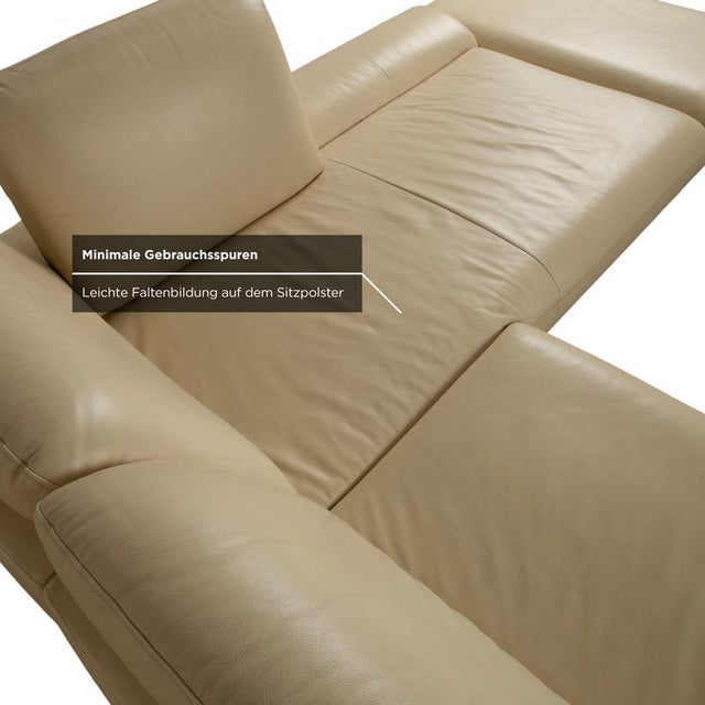 Cream Leather Corner Sofa from Loop For Sale - Image 12 of 18
