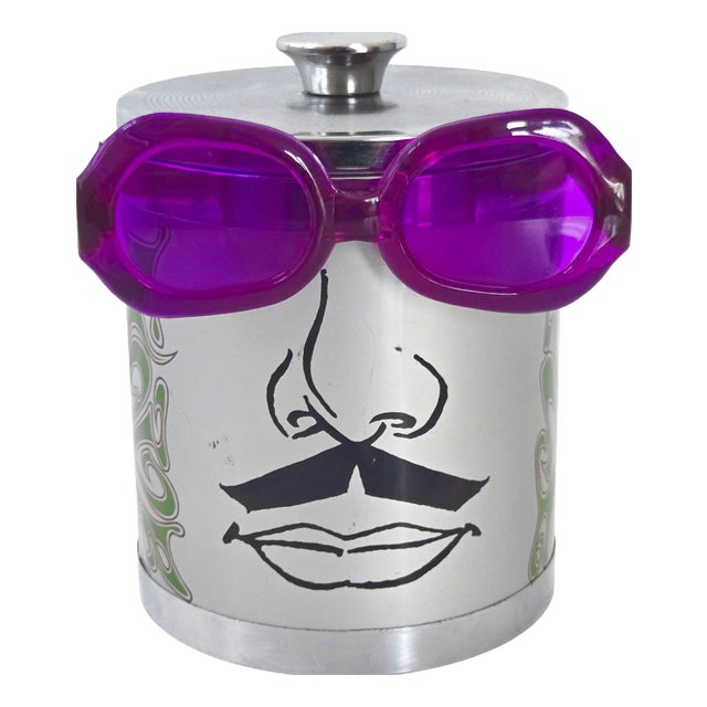 Vintage Psychedelic Pop Groovy Ice Bucket by Peter Max, 1970s For Sale