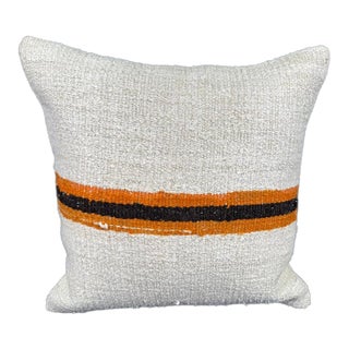 Turkish Hemp Pillow Cushion Natural Beige Orange Cushion Cover 20x20 For Sale