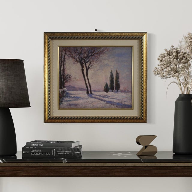 Italian Artist, Snowy Landscape, 1932, Oil on Board, Framed For Sale - Image 13 of 16