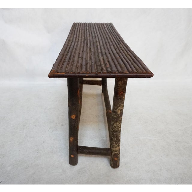 2000 - 2009 Rustic Wood and Twig Console Table For Sale - Image 5 of 16