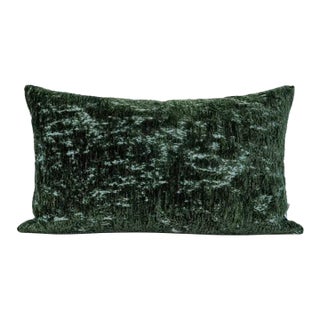 Sage Green Distressed Velvet Pillow – Timeless Texture For Sale