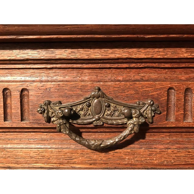Carved Oak Chest of Drawers with Extension, 1920s For Sale - Image 9 of 18