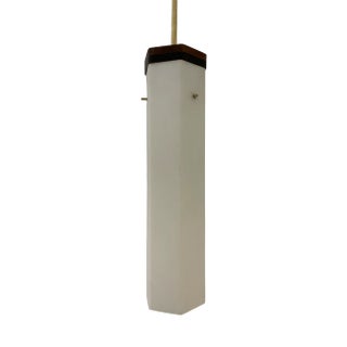 Italian Suspended Light in Opaline, 1960s For Sale
