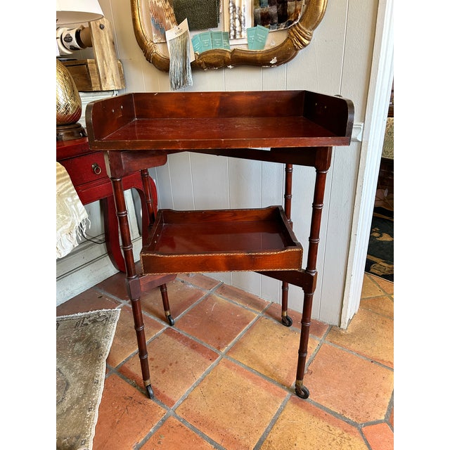 Traditional Early 20th Century Ferguson Bros. Tiered Patial Gilt Mahogany Folding Rafraichissoir Butler Tray Trolley For Sale - Image 3 of 16