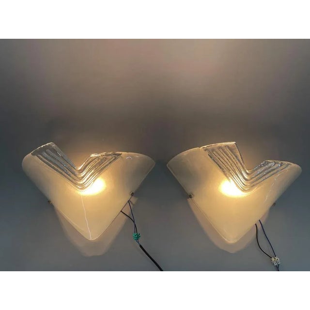 Murano Glass Wall Lights, Italy, 1960s, Set of 2 For Sale - Image 3 of 9