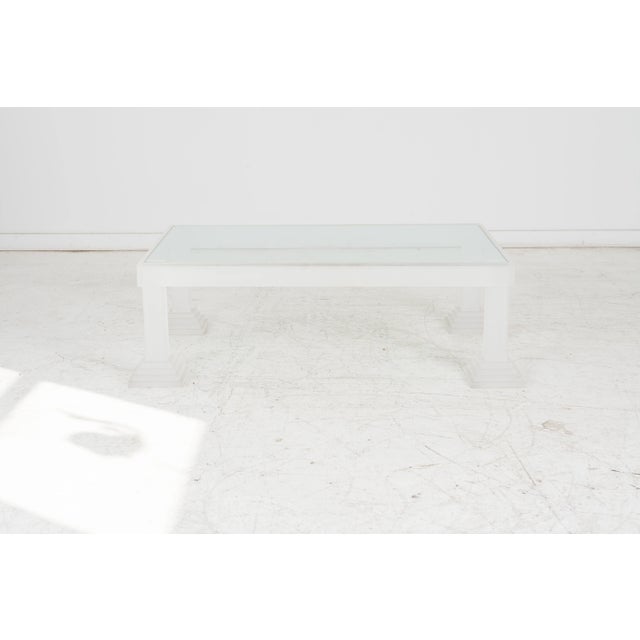 Directional Directional Frosted Acrylic and Glass Coffee Table For Sale - Image 4 of 8