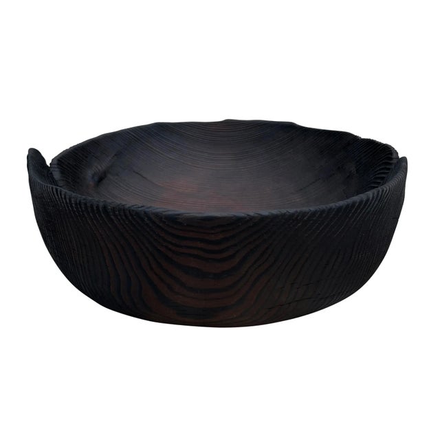 Large Japanese Yakisugi Bowl For Sale - Image 4 of 13