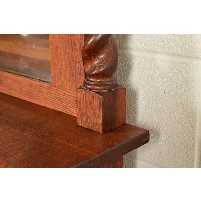 Stickley Brothers Antique Mission Oak Arts & Crafts Sideboard or Bar Cabinet, Circa 1910 For Sale - Image 10 of 16