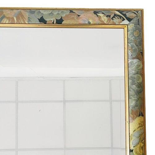 Vintage Danish Boho Wall Mirror with Floral Frame from G&C Bilder, 1980s For Sale - Image 3 of 11