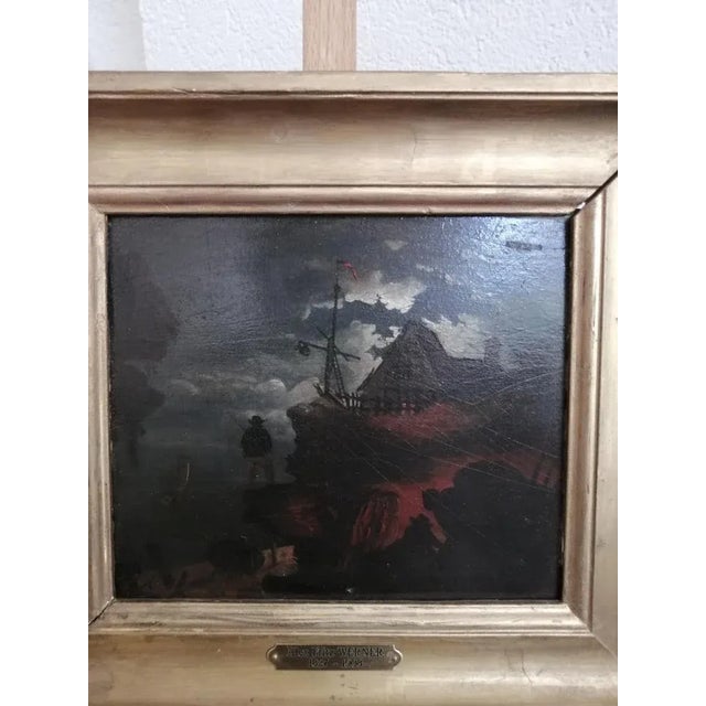 Work signed in monogram. Painter born in 1827 in Berlin. Died in 1908 in Berlin. This piece has an attribution mark, I am...