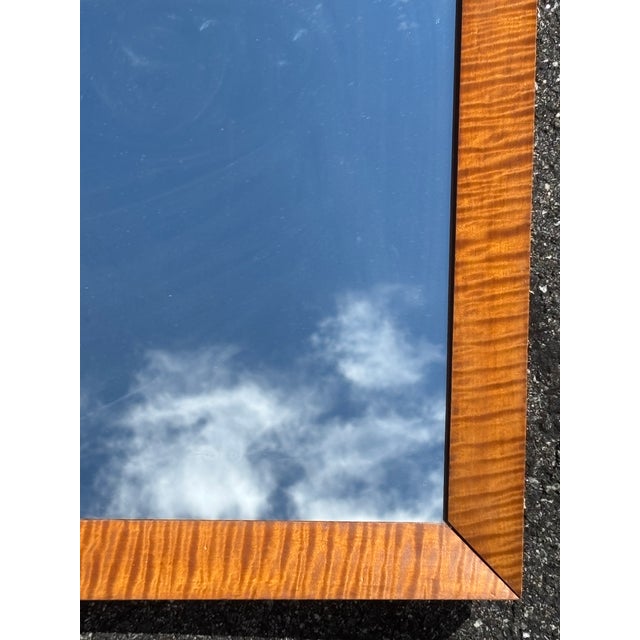 Orange Original 19th C. American Figured Tiger Maple Wall Mirror For Sale - Image 8 of 8