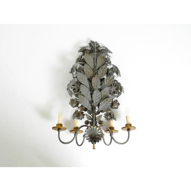 Vintage Hand-Painted and Gilded Metal Wall Lamp by Hans Möller, 1960s For Sale - Image 13 of 18