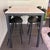 Black Tall Room & Board Parsons Table With 4 Leather Room & Board Bar Stools For Sale - Image 8 of 13