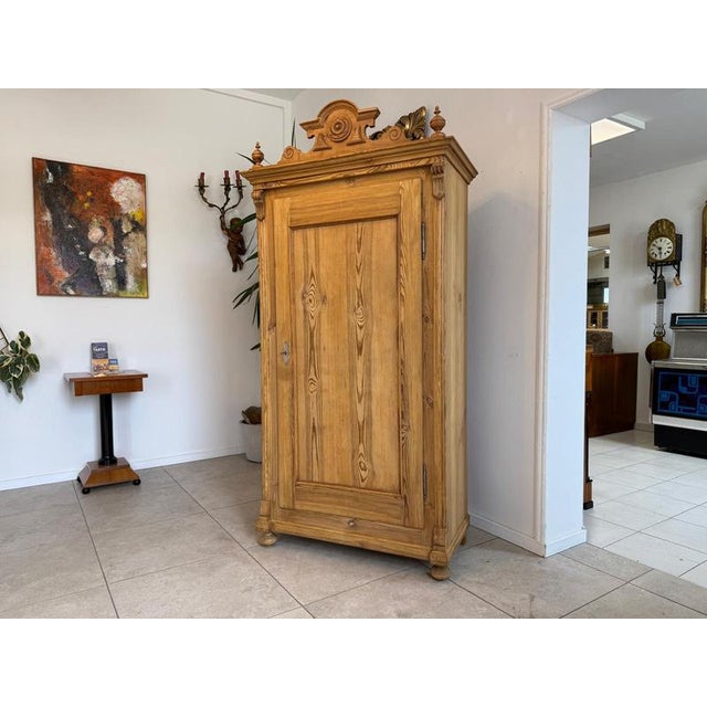 Wood Gründerzeit Farmhouse Wardrobe in Wood For Sale - Image 7 of 17