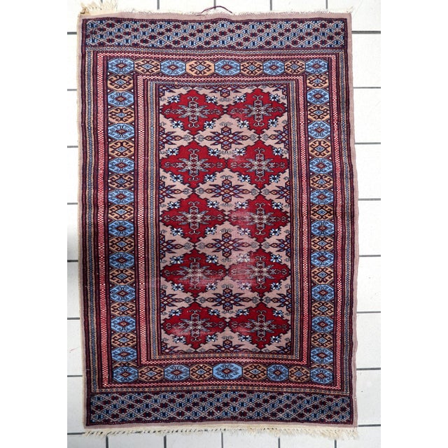 1920s, Antique Uzbek Bukhara Handmade Rug 3.1' X 4.1' For Sale - Image 13 of 13