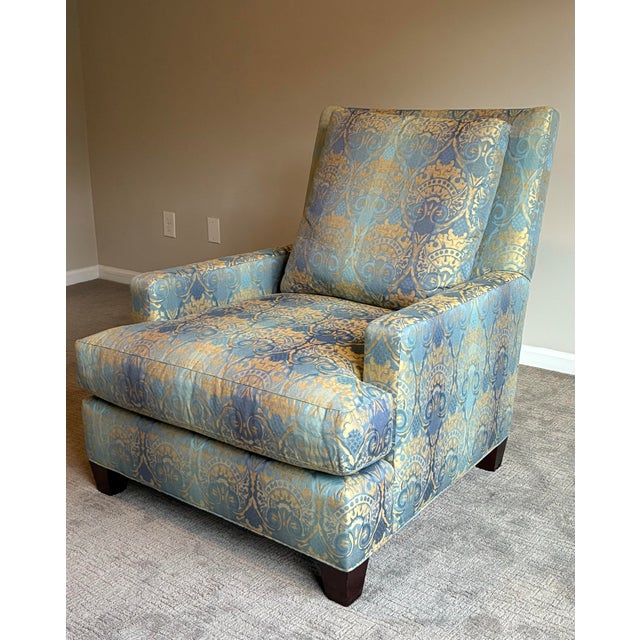 Hollywood Regency Late 20th Century Baker Furniture Lounge Chair & Ottoman For Sale - Image 3 of 12