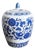 Vintage Chinese White & Blue Ceramic Urn W/Lid For Sale