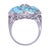 Early 21st Century Estate Custom Diamond and Turquoise Platinum Ring For Sale - Image 5 of 6