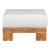 Paradiso Outdoor Solid Teak Wood Ottoman - Light Gray Fabric For Sale