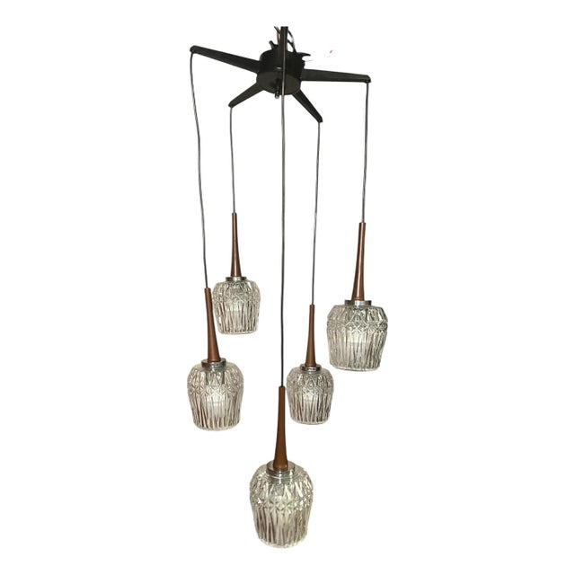 Glass Cascade Pendant Lamp by Baum Leuchten, 1960s For Sale - Image 11 of 11