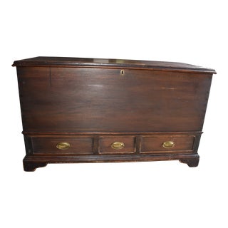 1800's Antique Wood Blanket Chest For Sale