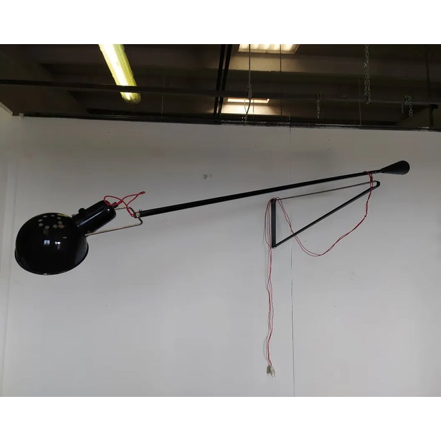 Large Black Lacquered Iron Sconce with Diffuser by Paolo Rizzatto for Arteluce, 1970s For Sale - Image 4 of 6